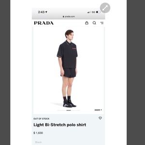 Authentic Men’s XL PRADA golf polo black / red